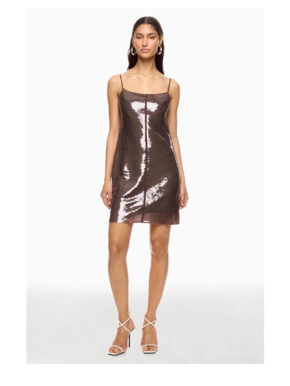 ALC Brown Dani Sequin Slip Dress -